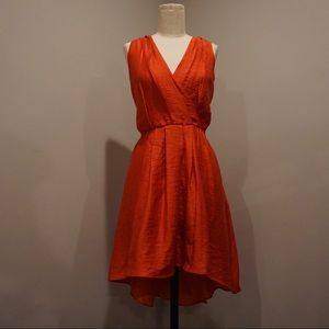 Cynthia Rowley Rust Red Pleated Dress